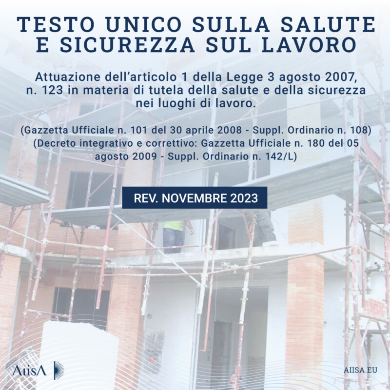 Testo Unico Salute E Sicurezza Sul Lavoro Aiisa